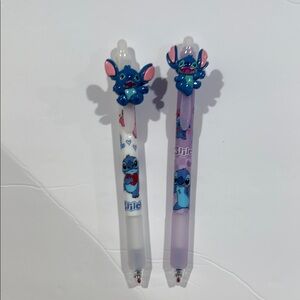 Stitch Erasable white and purple Gel Pens